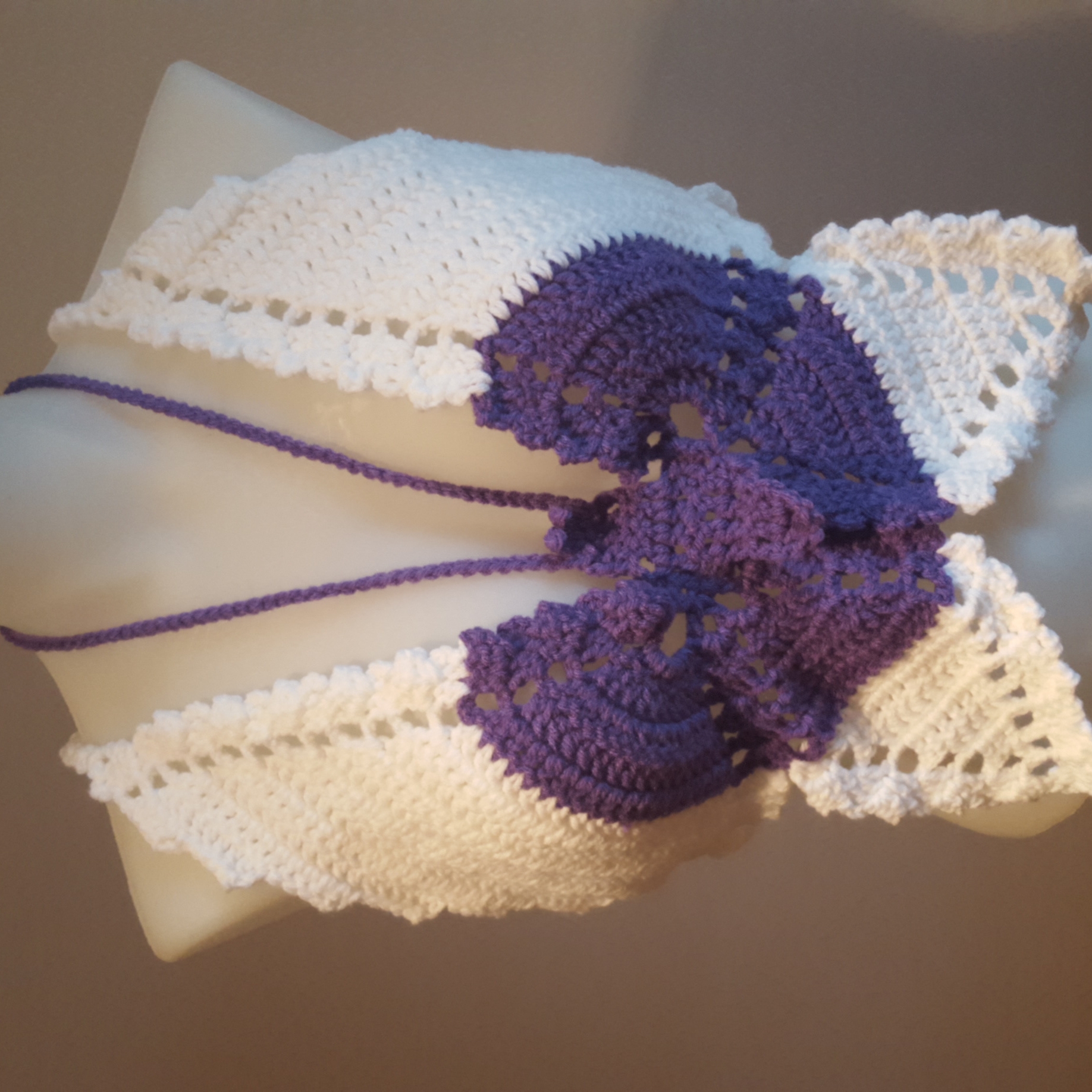 Butterfly Top, Handmade Crochet, Nwot, Purple, White